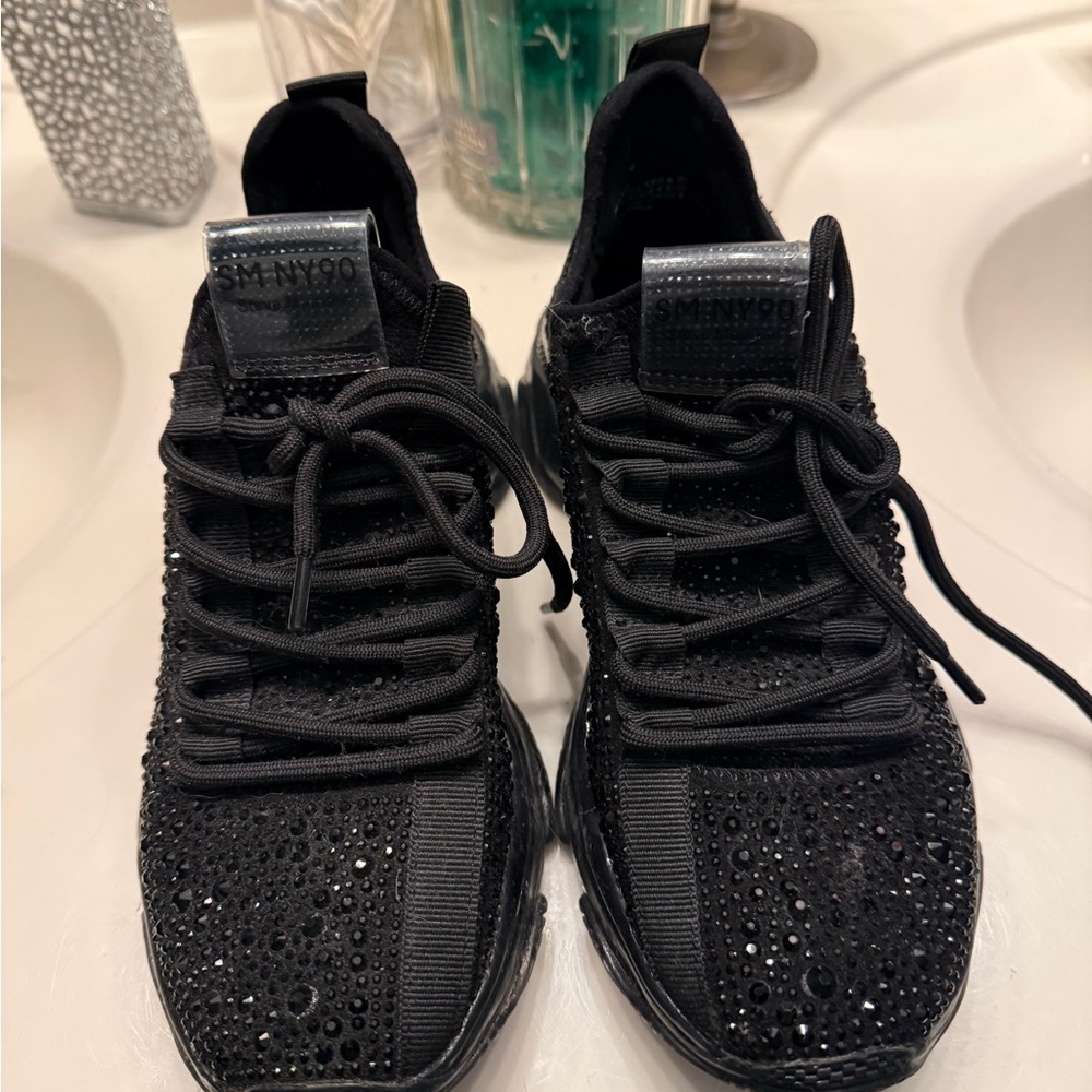 Steve Madden Black Glitter Sneakers